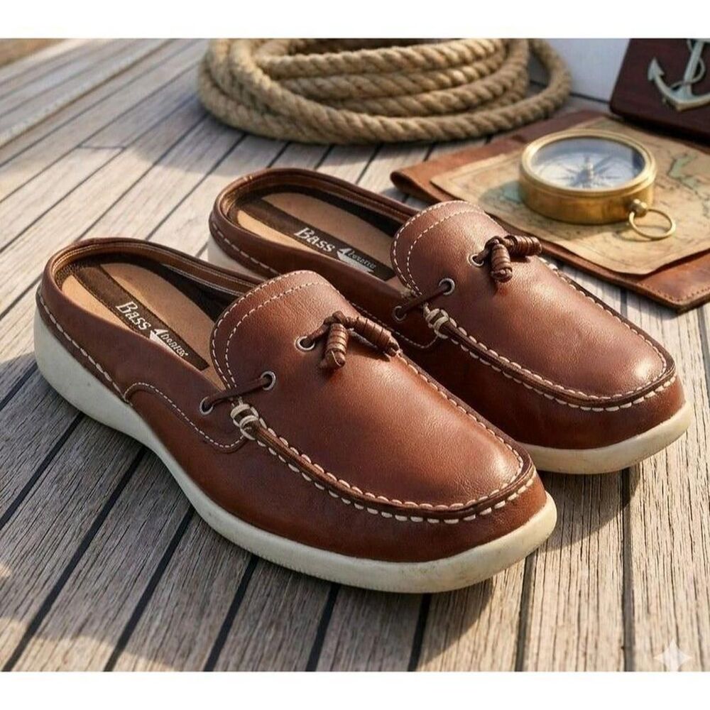 G.H. & Co. BASS Women's Brown Sandals Boat Shoes Slip on Size 8.5